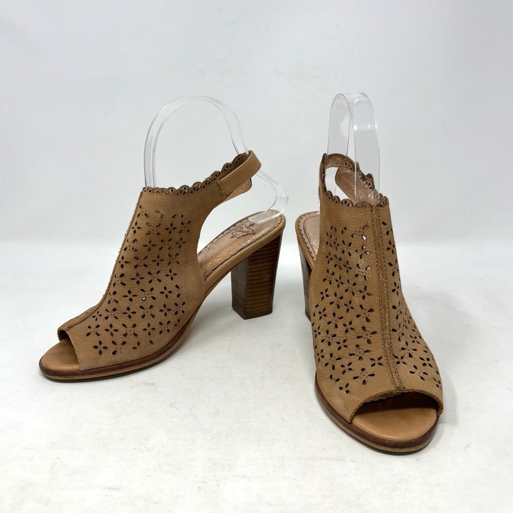 Anthropologie Miss Albright Specialty Peep Toe Womens 5‎ Suede Laser Cut Out